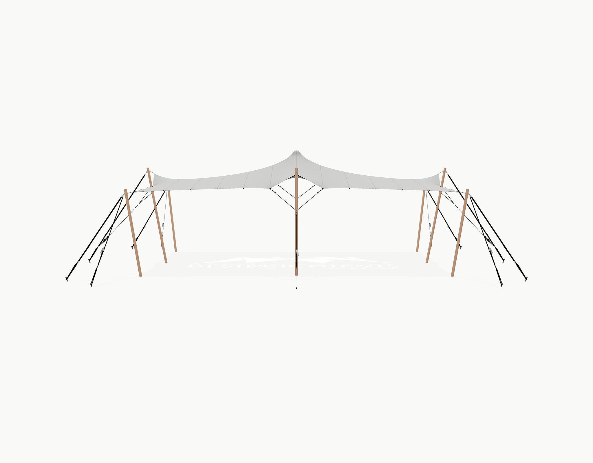Stretchtent 9 × 6 meter "Douglas" Grey – Complete Set