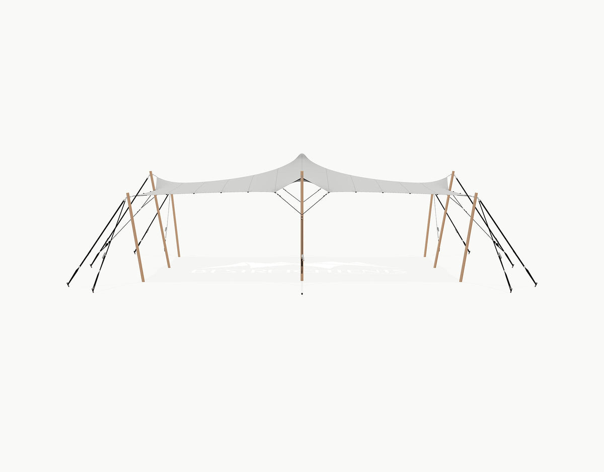 Stretchtent 9 × 6 meter Douglas – Complete Set - Grey