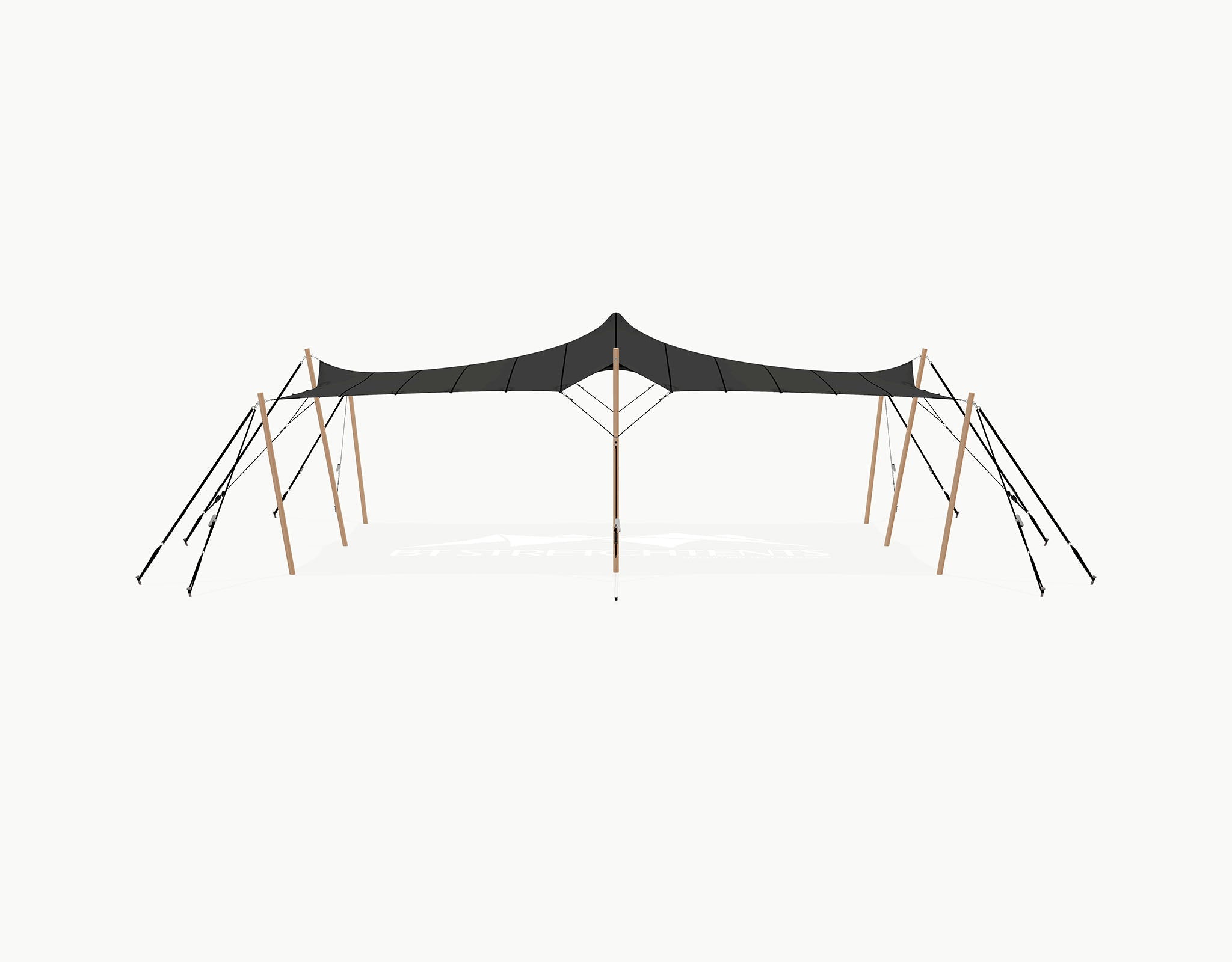 Stretchtent 9 × 6 meter Douglas – Complete Set - Black