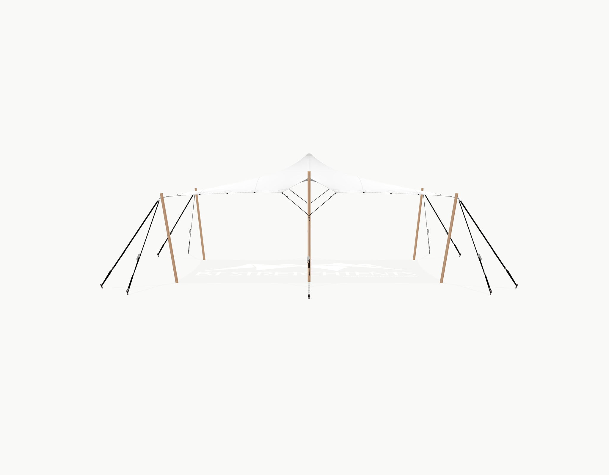 Stretchtent 7.5 × 5 meter Douglas – Complete Set - White Opaque