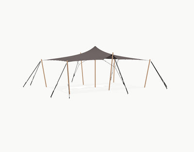 Stretchtent 7.5 × 5 meter "Douglas" Taupe – Complete Set