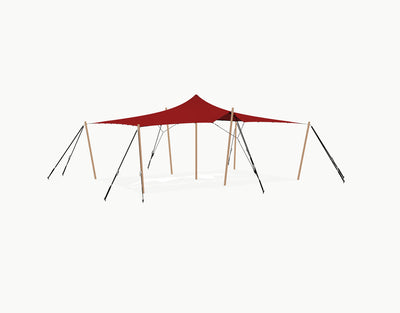 Stretchtent 7.5 × 5 meter "Douglas" Red – Complete Set