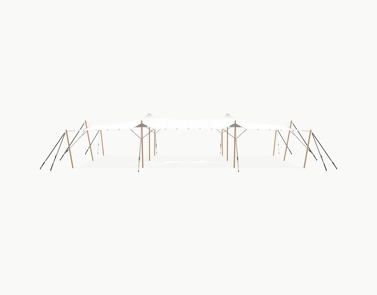 Stretchtent 15 × 10.5 meter Douglas – Complete Set - White Opaque