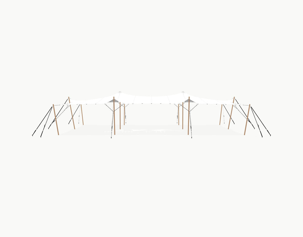 Stretchtent 15 × 10.5 meter Douglas – Complete Set - White