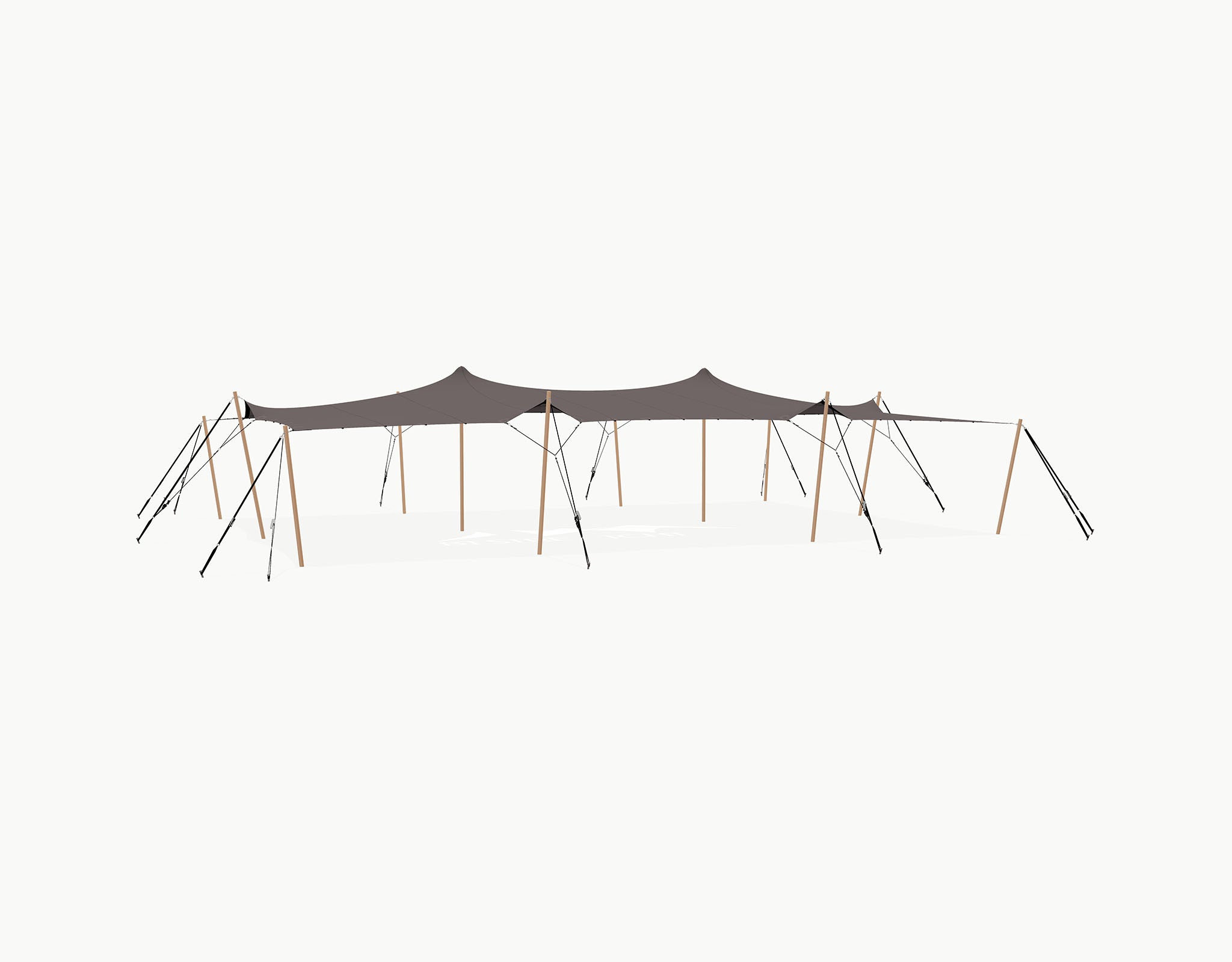 Stretchtent 15 × 10.5 meter "Douglas" Taupe – Complete Set