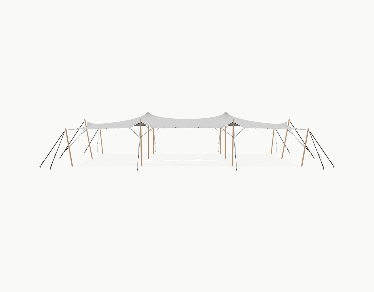 Stretchtent 15 × 10.5 meter Douglas – Complete Set - Grey