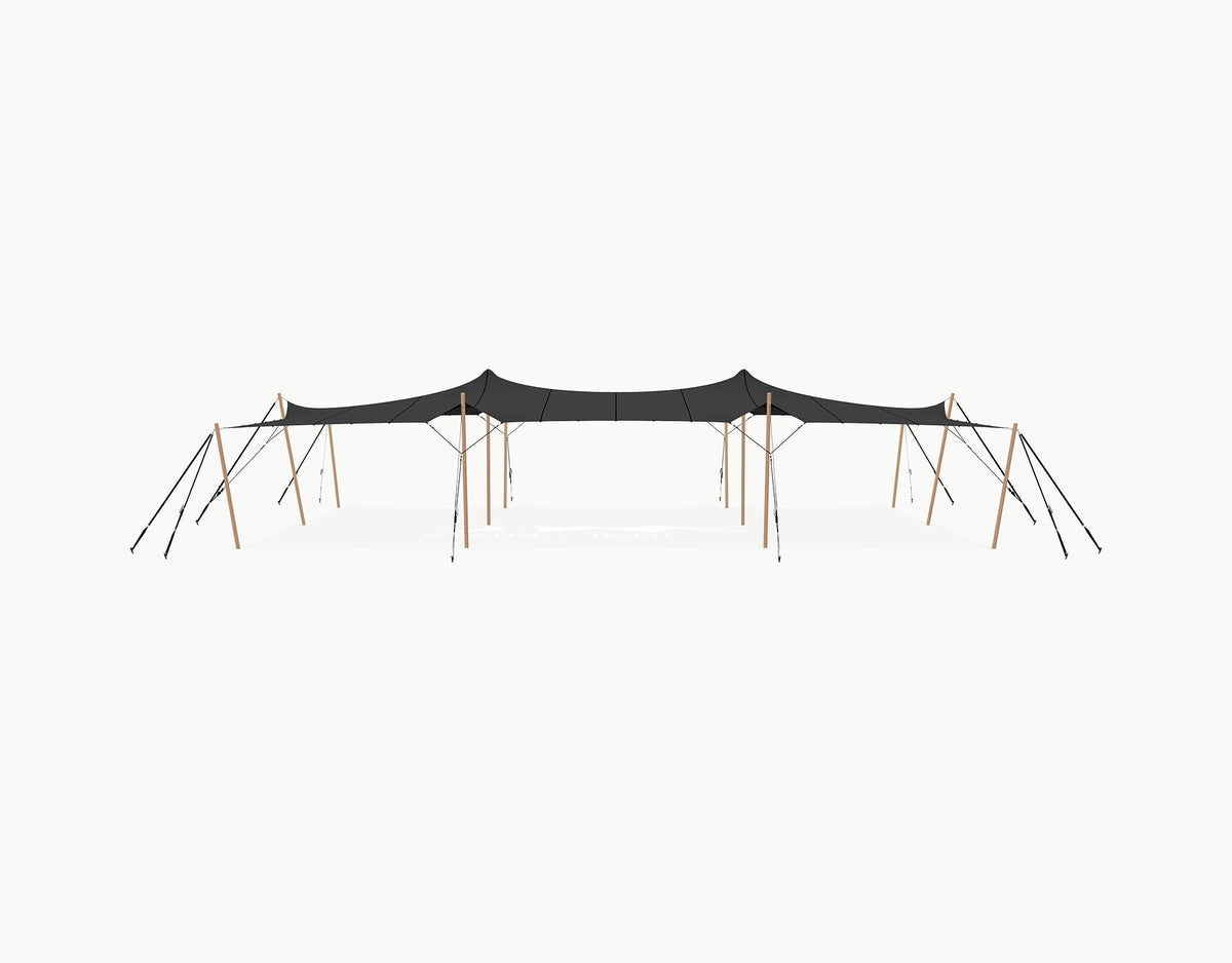 Stretchtent 15 × 10.5 meter Douglas – Complete Set - Black