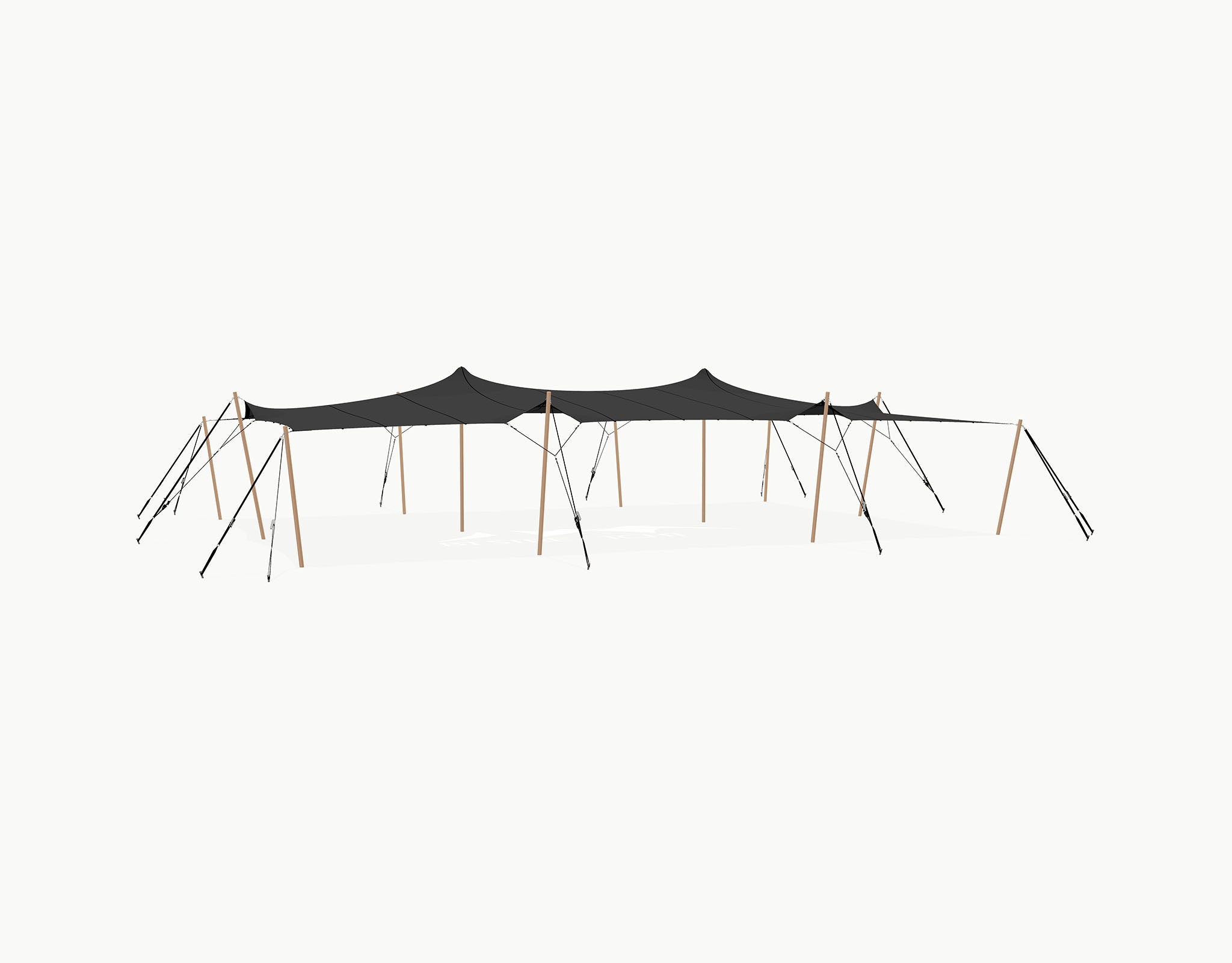Stretchtent 15 × 10.5 meter "Douglas" Black – Complete Set