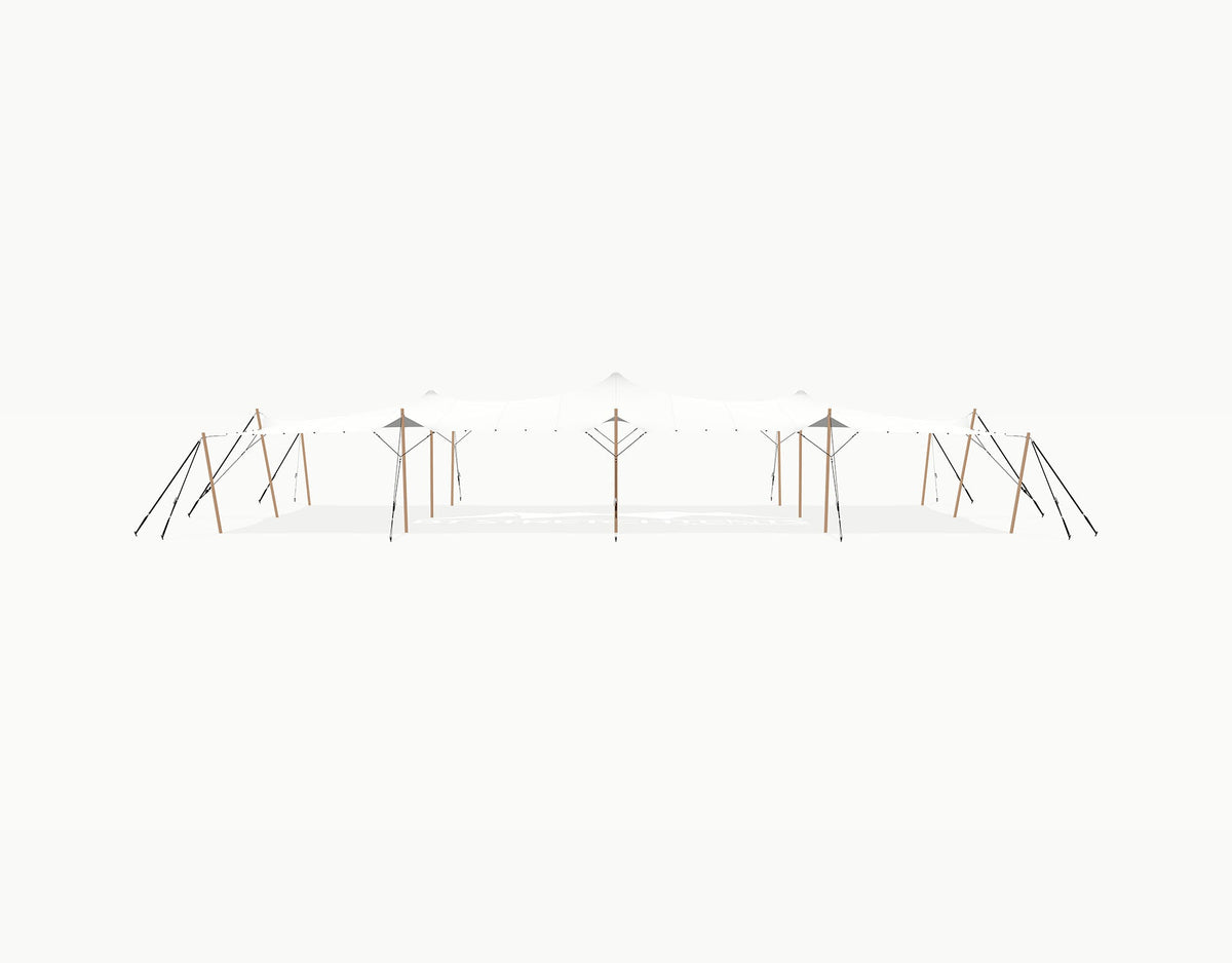 Stretchtent 19.5 × 10.5 meter Douglas – Complete Set - White Opaque