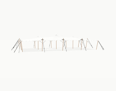 Stretchtent 19.5 × 10.5 meter "Douglas" White Opaque – Complete Set