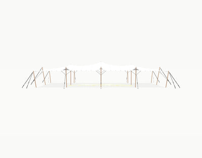 Stretchtent 19.5 × 10.5 meter "Douglas" White – Complete Set