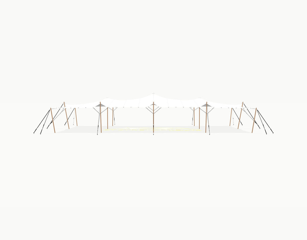 Stretchtent 19.5 × 10.5 meter Douglas – Complete Set - White