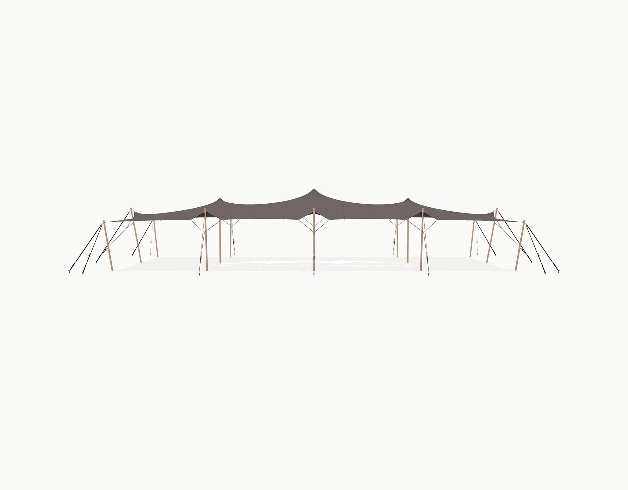 Stretchtent 19.5 × 10.5 meter Douglas – Complete Set - Taupe