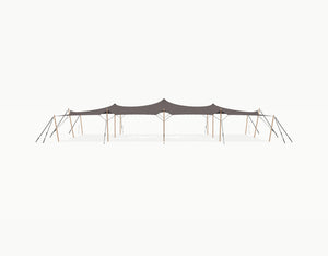 Stretchtent 19.5 × 10.5 meter Douglas – Complete Set - Taupe