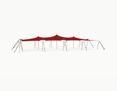 Stretchtent 19.5 × 10.5 meter "Douglas" Red – Complete Set