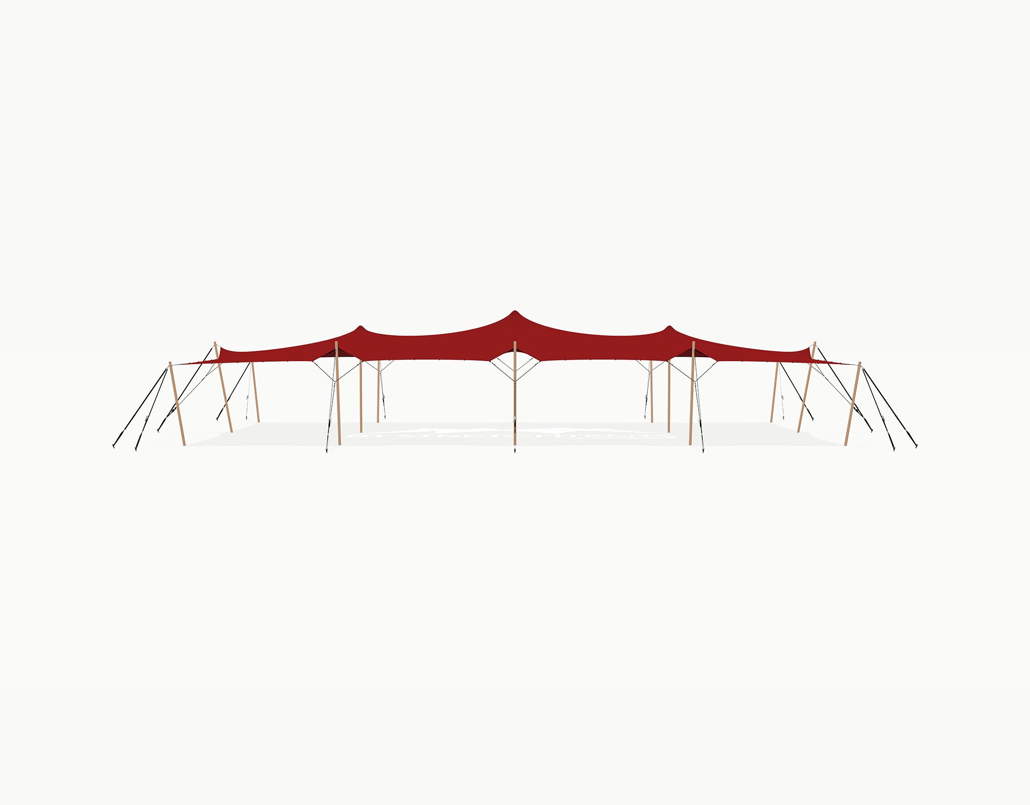 Stretchtent 19.5 × 10.5 meter "Douglas" Red – Complete Set