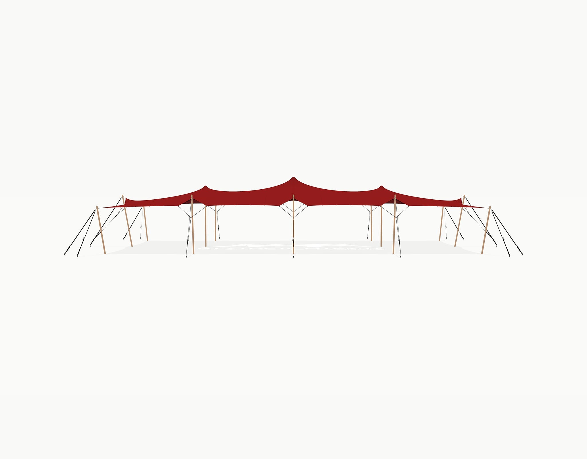 Stretchtent 19.5 × 10.5 meter Douglas – Complete Set - Red