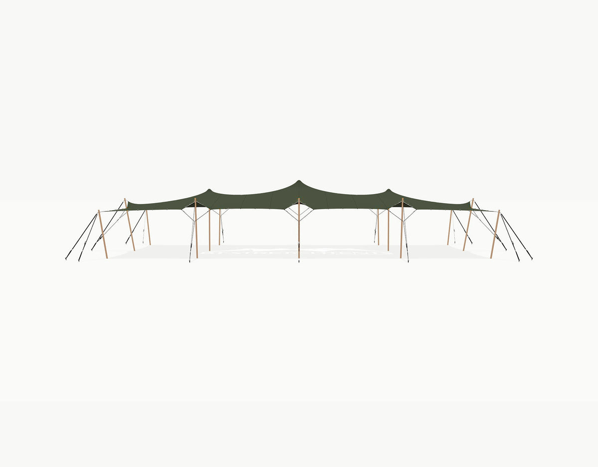Stretchtent 19.5 × 10.5 meter Douglas – Complete Set - Dark Olive