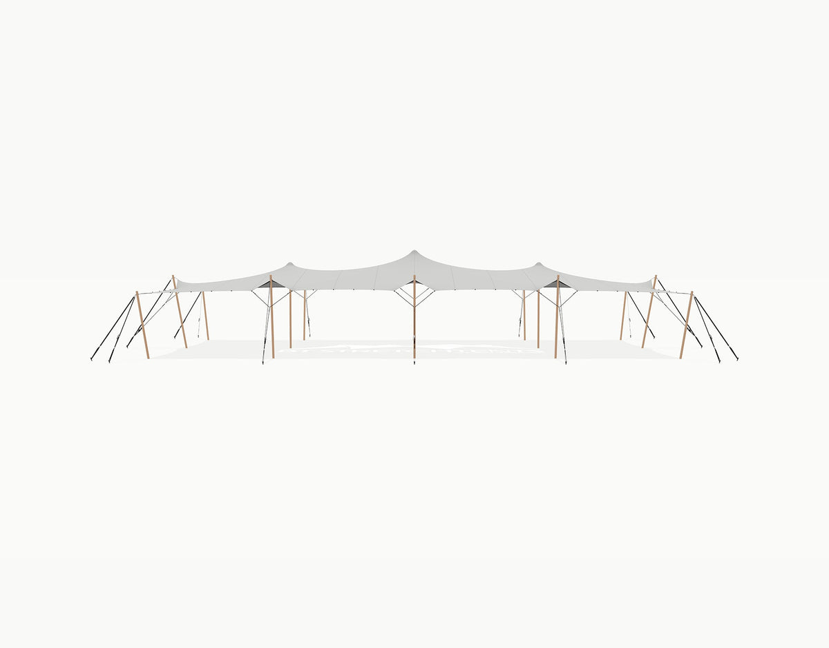 Stretchtent 19.5 × 10.5 meter Douglas – Complete Set - Grey