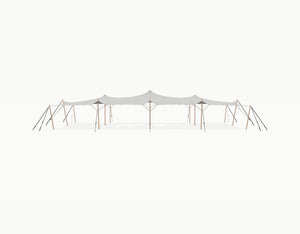 Stretchtent 19.5 × 10.5 meter Douglas – Complete Set - Grey