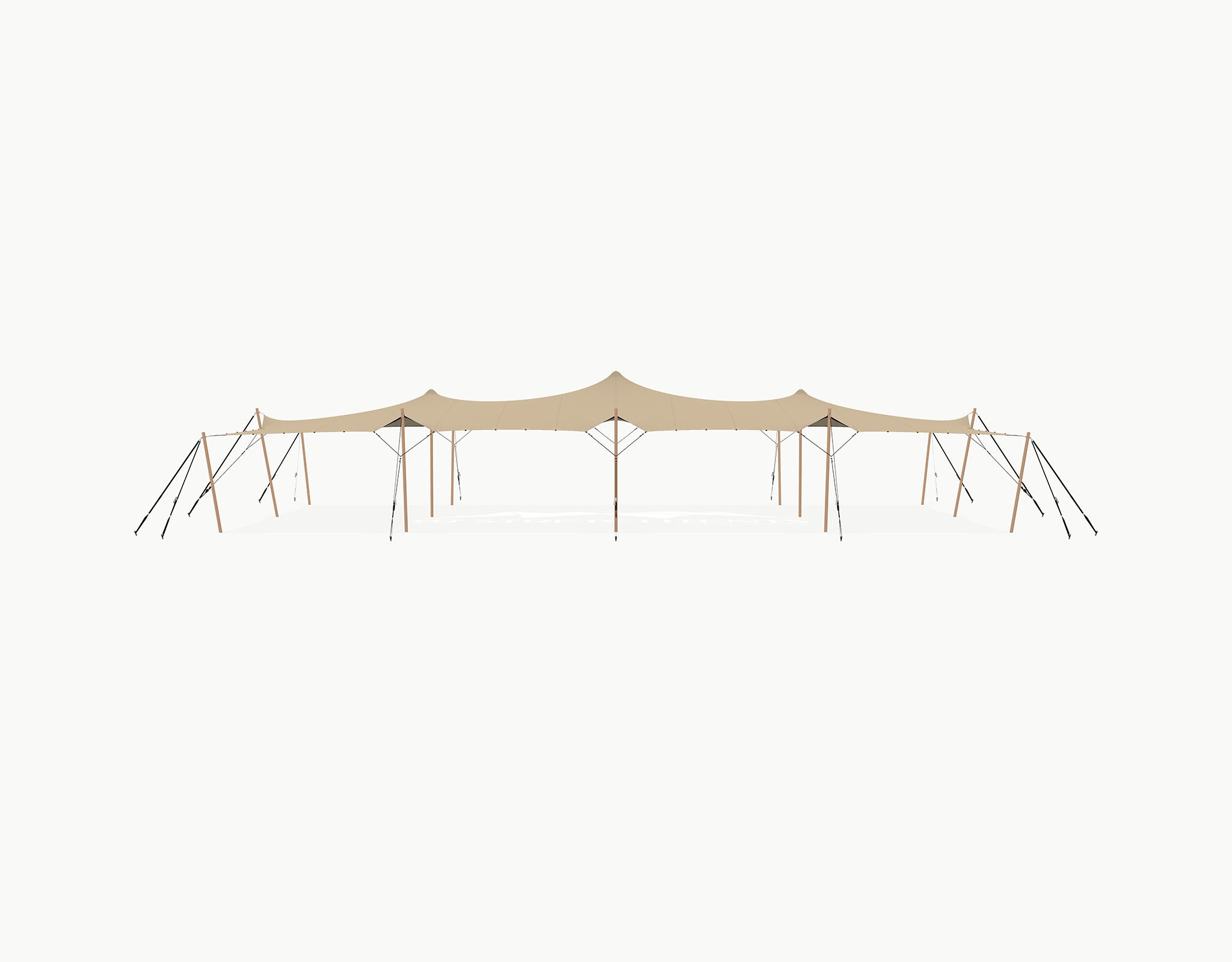 Stretchtent 19.5 × 10.5 meter "Douglas" Chino – Complete Set