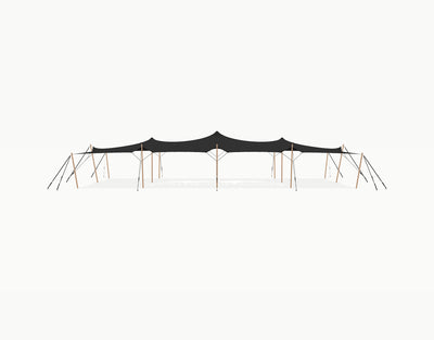 Stretchtent 19.5 × 10.5 meter "Douglas" Black – Complete Set