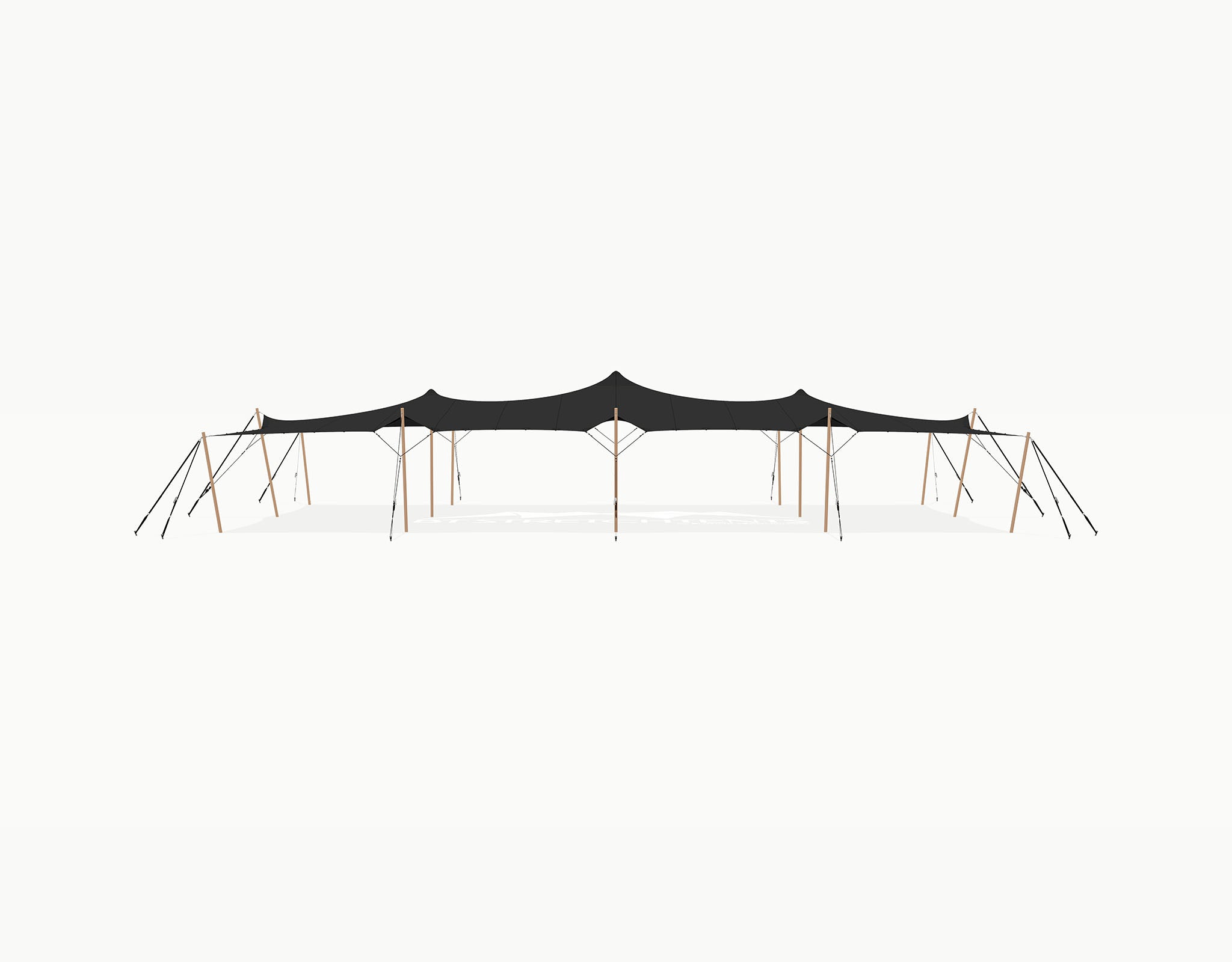 Stretchtent 19.5 × 10.5 meter Douglas – Complete Set - Black