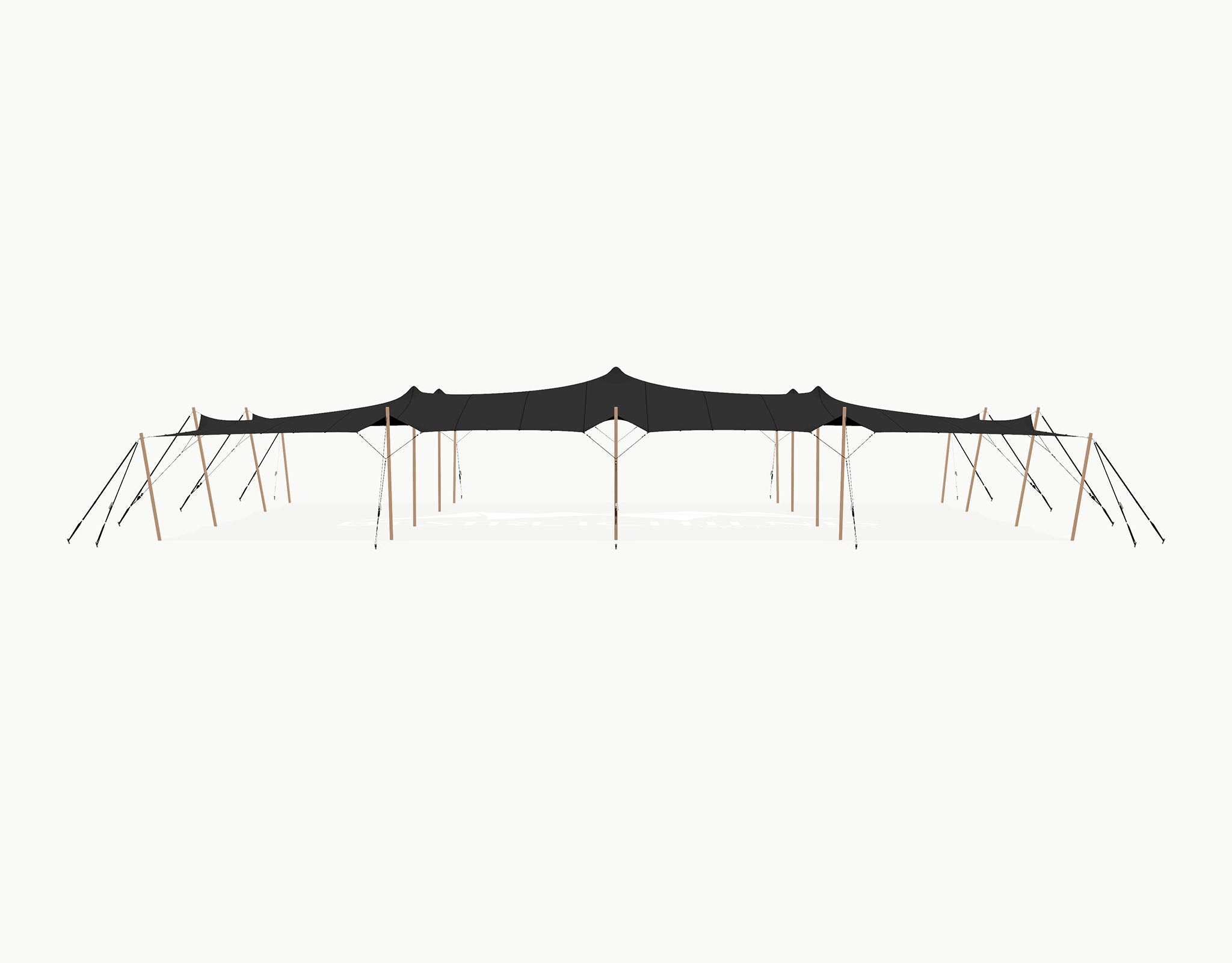 Stretchtent 21 × 15 meter Douglas – Complete Set - Black