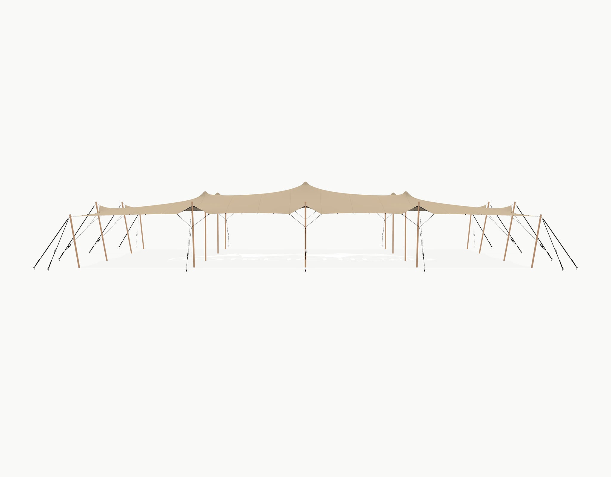 Stretchtent 21 × 15 meter "Douglas" Chino – Complete Set