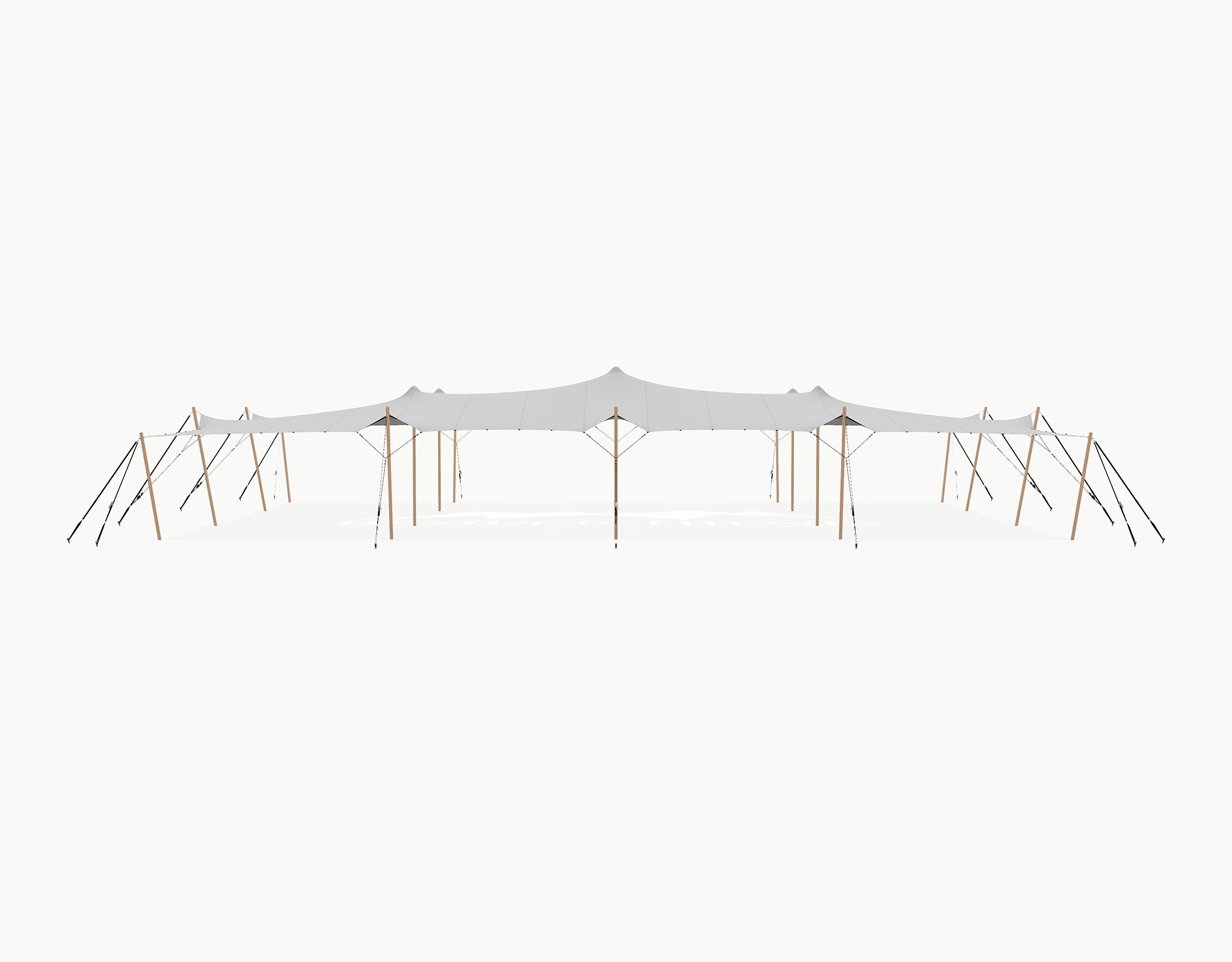 Stretchtent 21 × 15 meter Douglas – Complete Set - Grey