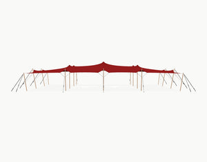 Stretchtent 21 × 15 meter Douglas – Complete Set - Red