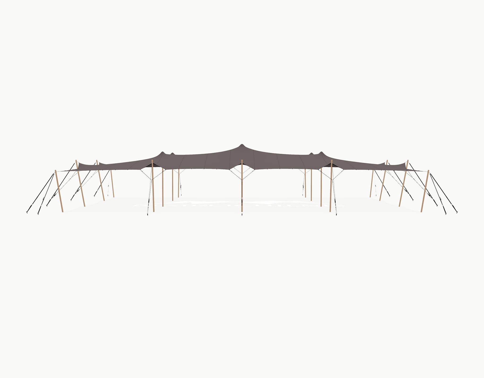 Stretchtent 21 × 15 meter Douglas – Complete Set - Taupe