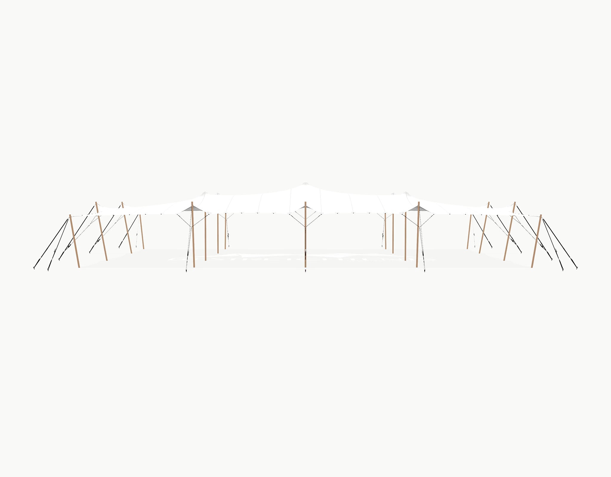 Stretchtent 21 × 15 meter Douglas – Complete Set - White