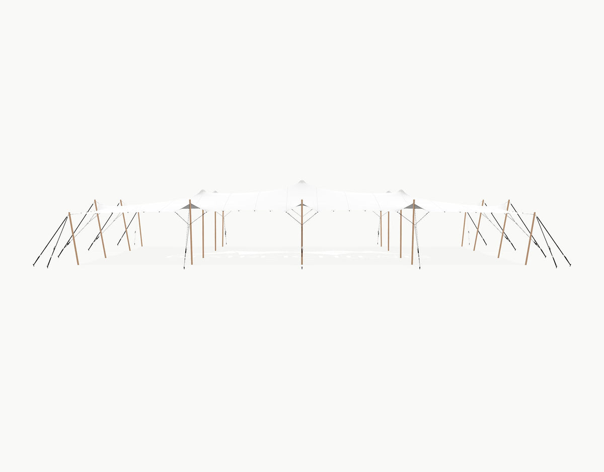 Stretchtent 21 × 15 meter Douglas – Complete Set - White Opaque