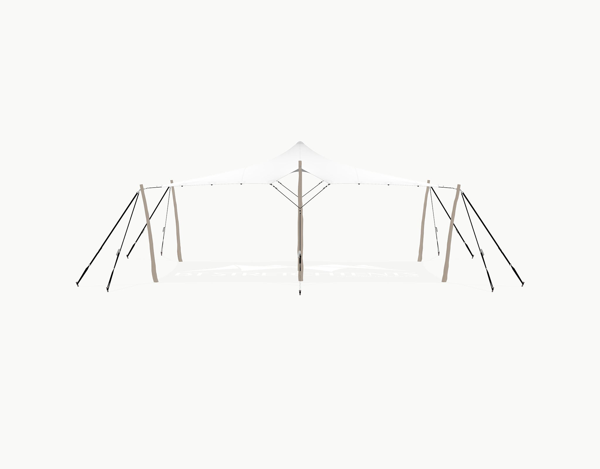 Stretchtent 7.5 × 5 meter "Robinia" White Opaque – Complete Set