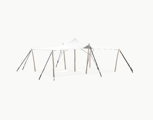 Stretchtent 7.5 × 5 meter Robinia – Complete Set - White Opaque