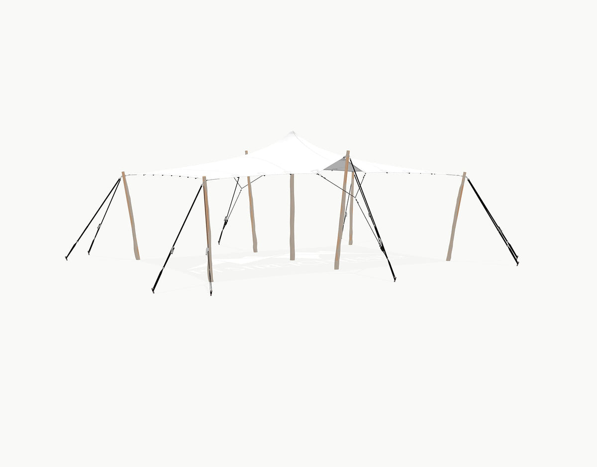 Stretchtent 7.5 × 5 meter Robinia – Complete Set - White