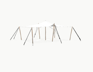 Stretchtent 7.5 × 5 meter Robinia – Complete Set - White