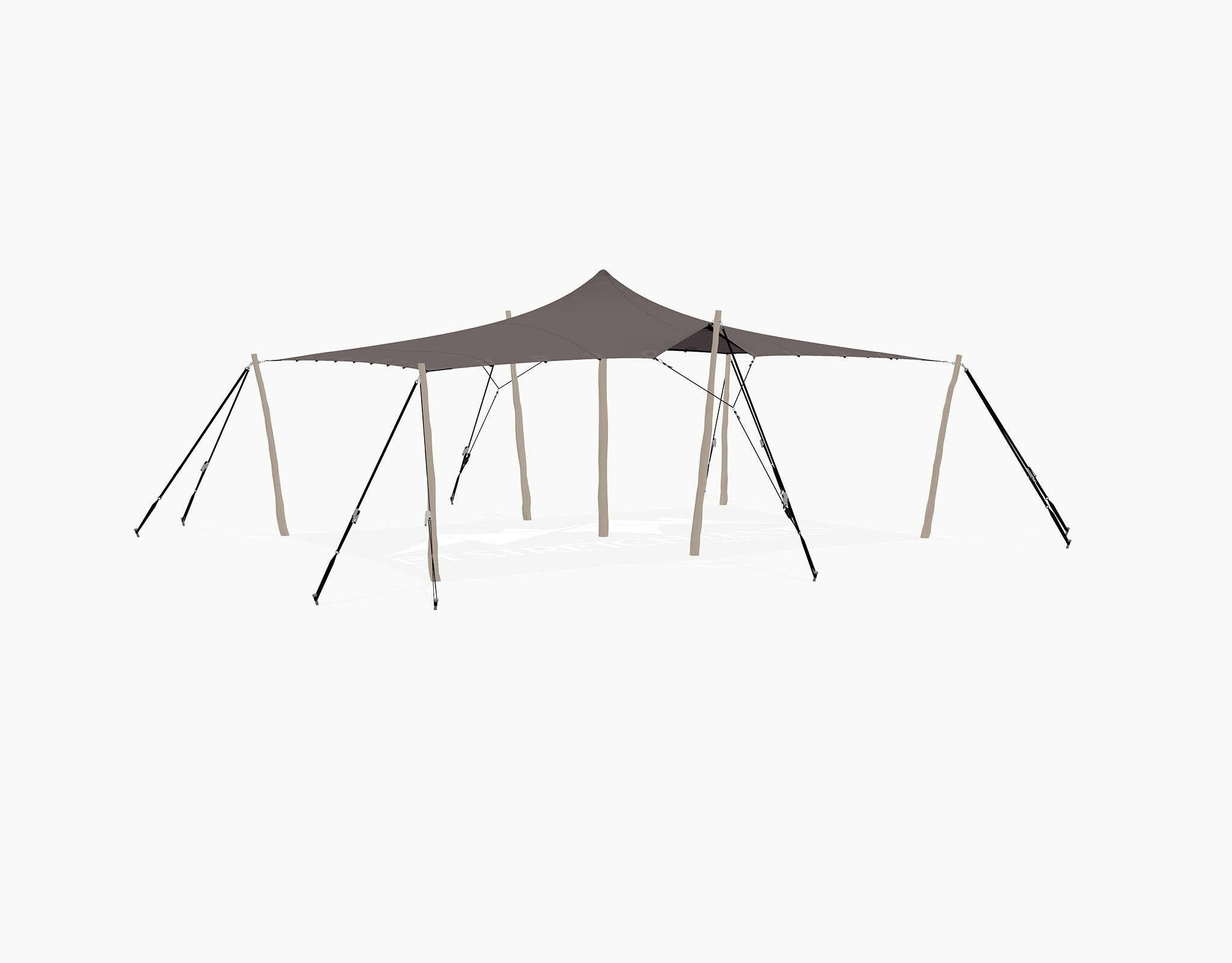 Stretchtent 7.5 × 5 meter "Robinia" Taupe – Complete Set