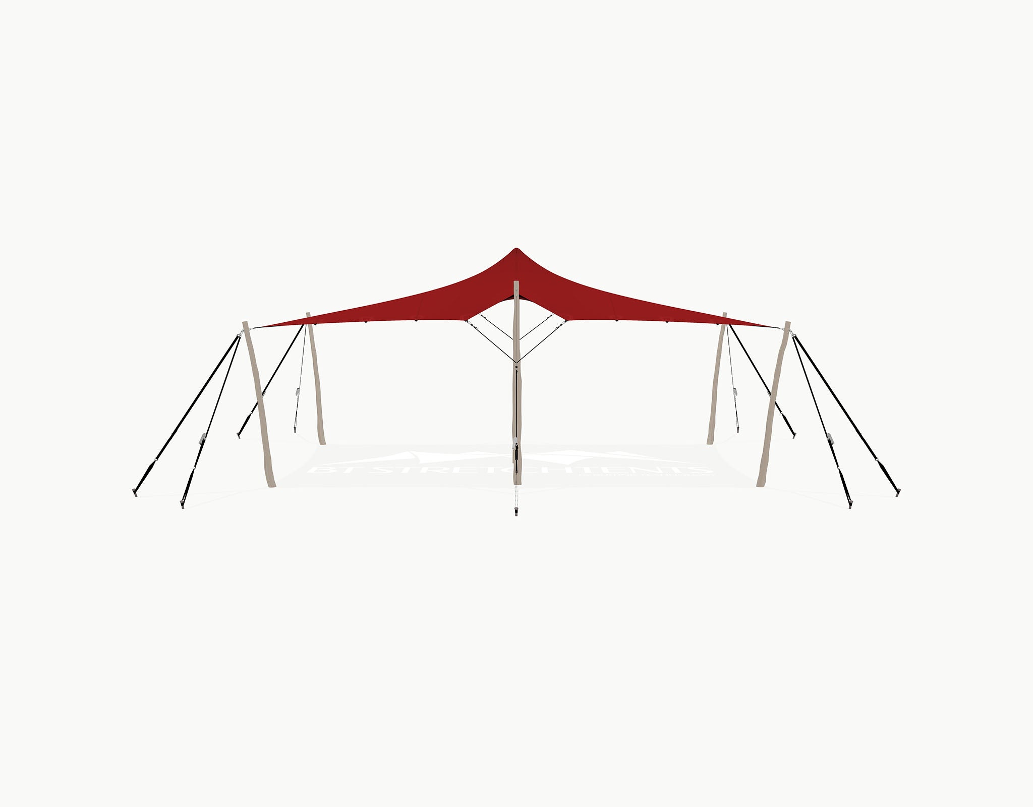 Stretchtent 7.5 × 5 meter "Robinia" Red – Complete Set
