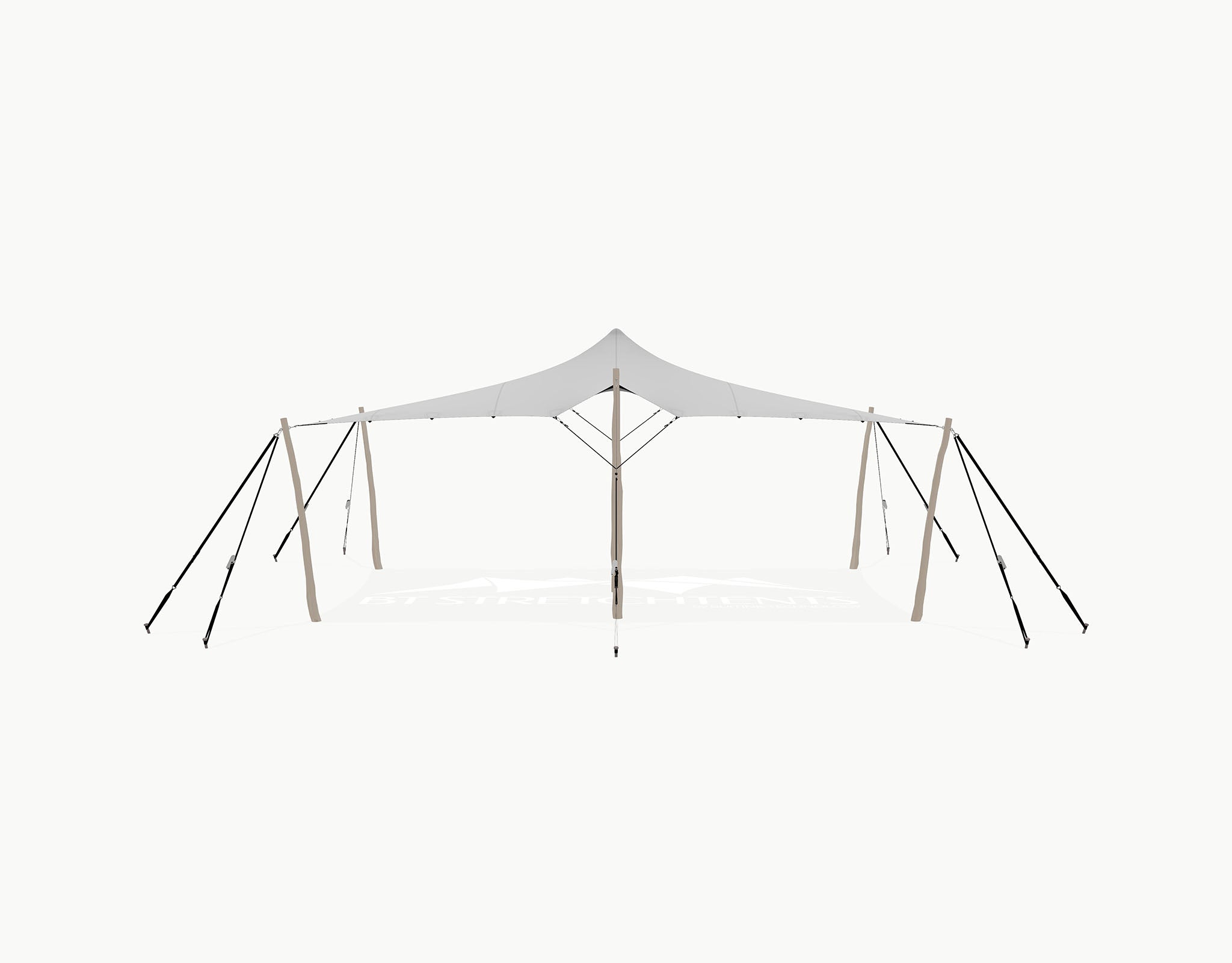 Stretchtent 7.5 × 5 meter "Robinia" Grey – Complete Set