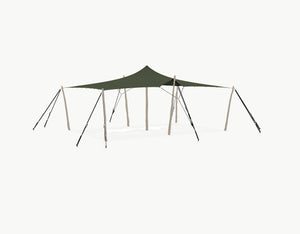 Stretchtent 7.5 × 5 meter Robinia – Complete Set - Dark Olive