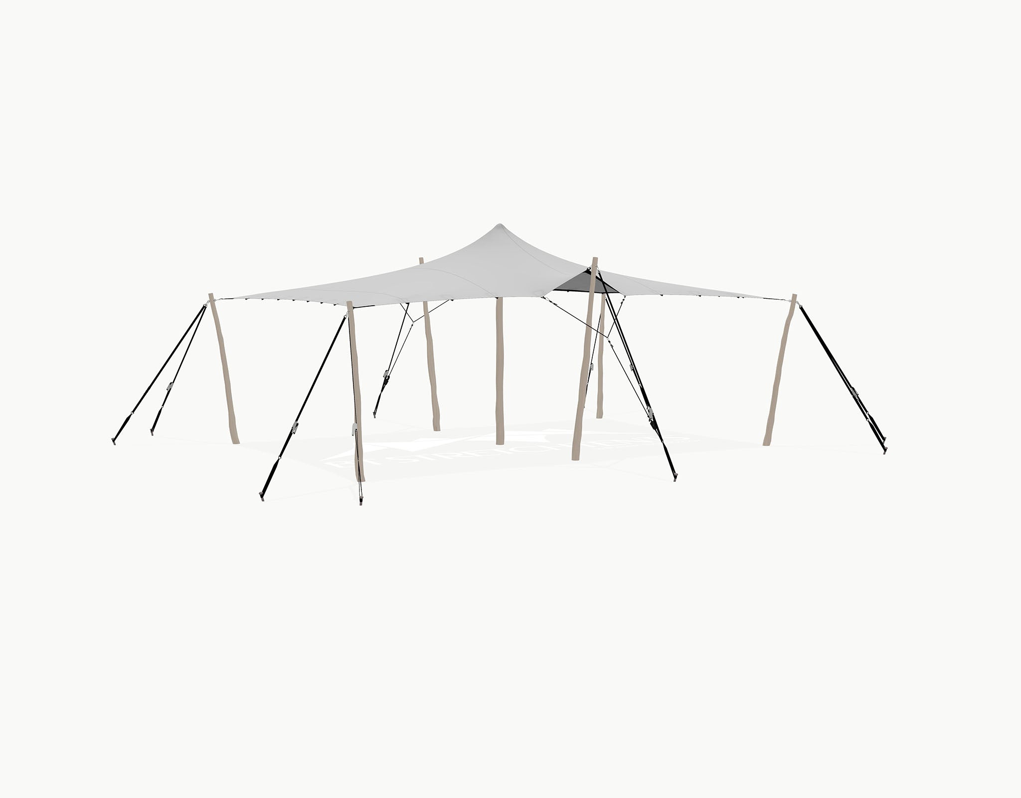 Stretchtent 7.5 × 5 meter "Robinia" Grey – Complete Set