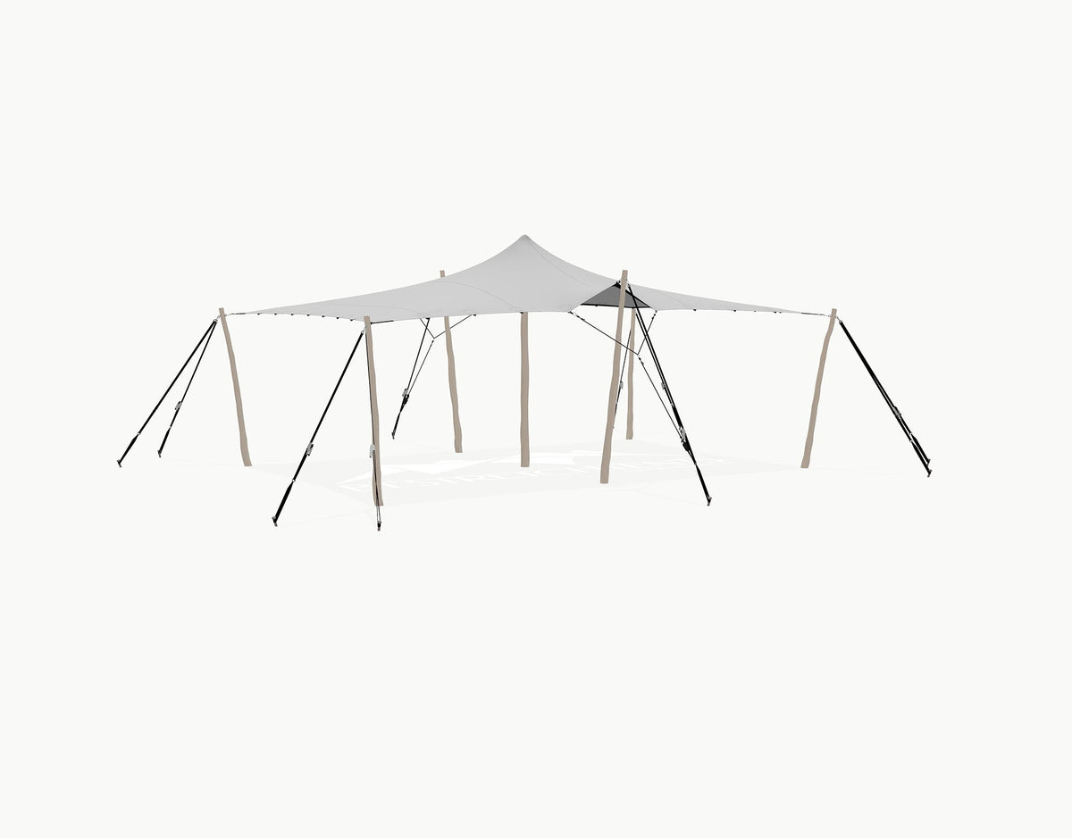 Stretchtent 7.5 × 5 meter Robinia – Complete Set - Grey