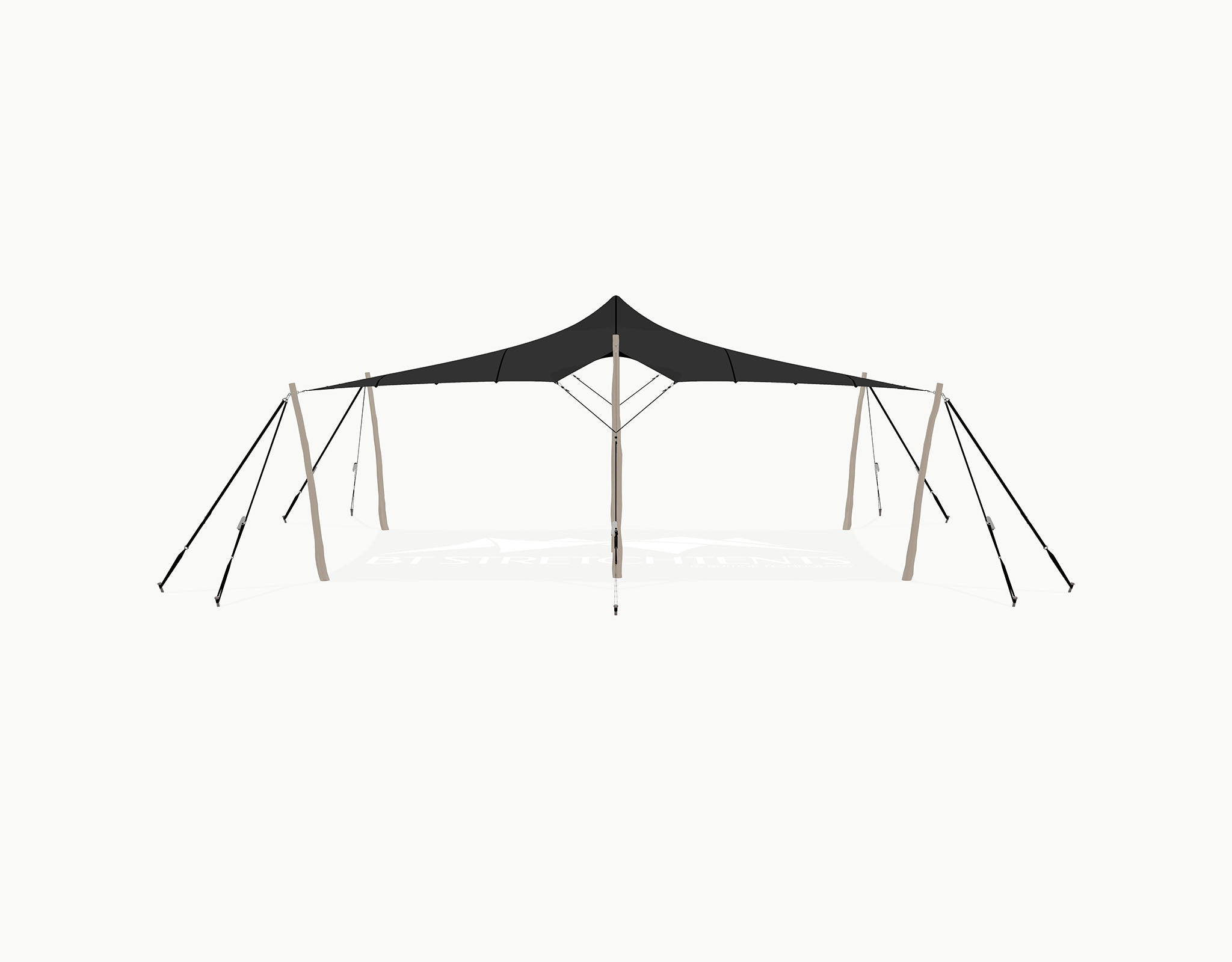 Stretchtent 7.5 × 5 meter "Robinia" Black – Complete Set