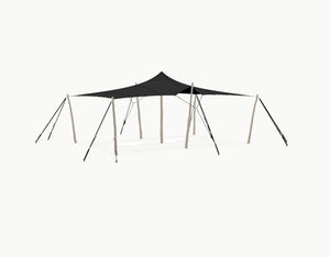 Stretchtent 7.5 × 5 meter Robinia – Complete Set - Black
