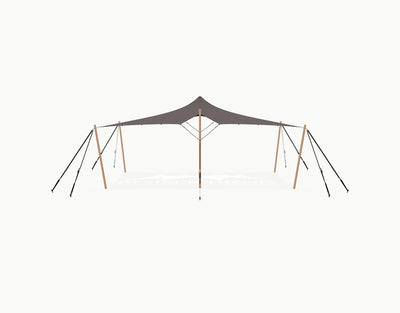 Stretchtent 7.5 × 5 meter "Douglas" Taupe – Complete Set
