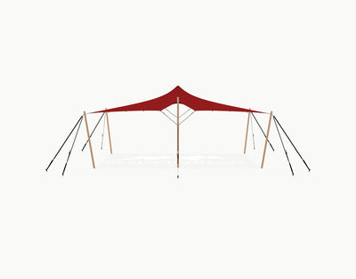 Stretchtent 7.5 × 5 meter "Douglas" Red – Complete Set
