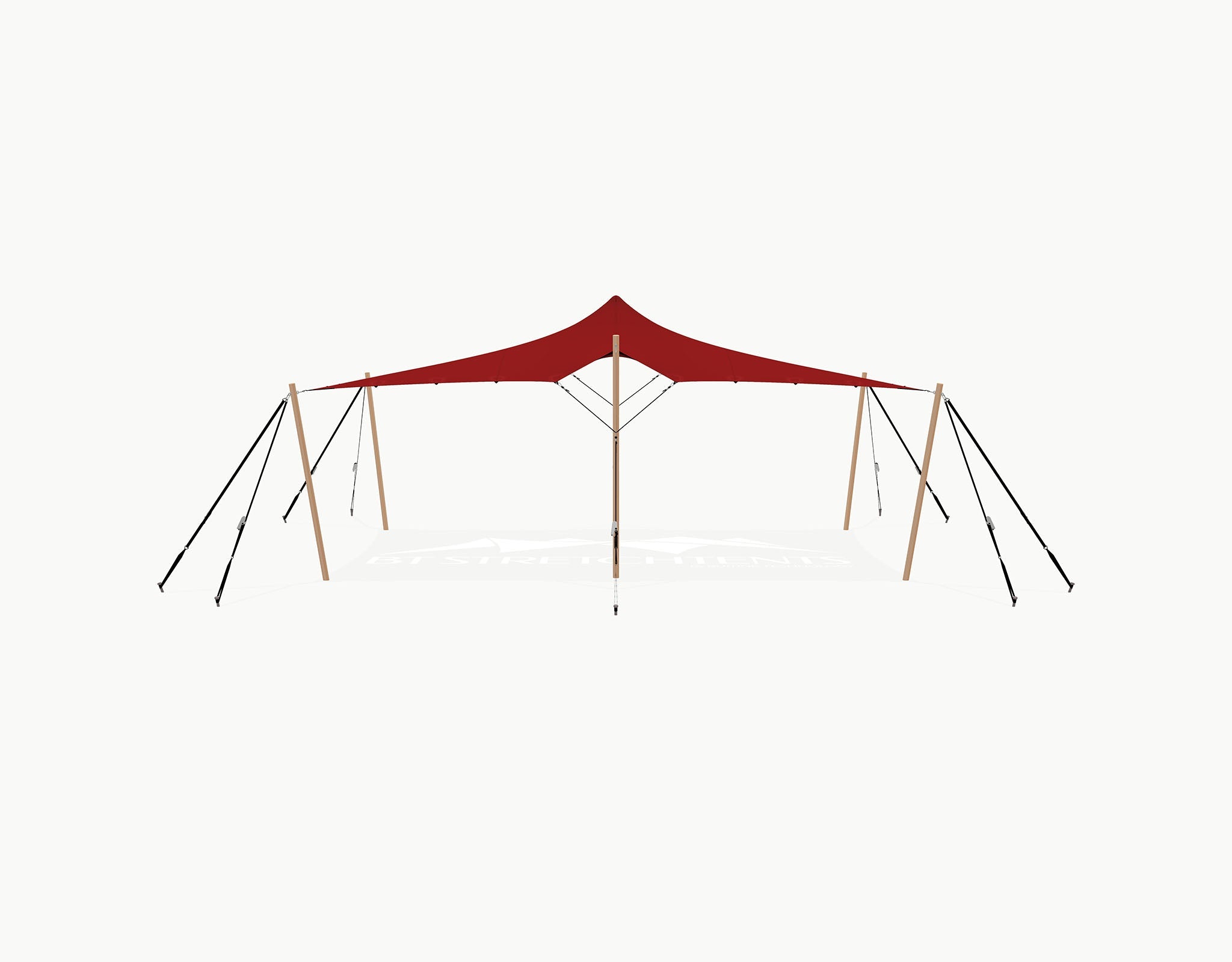 Stretchtent 7.5 × 5 meter Douglas – Complete Set - Red