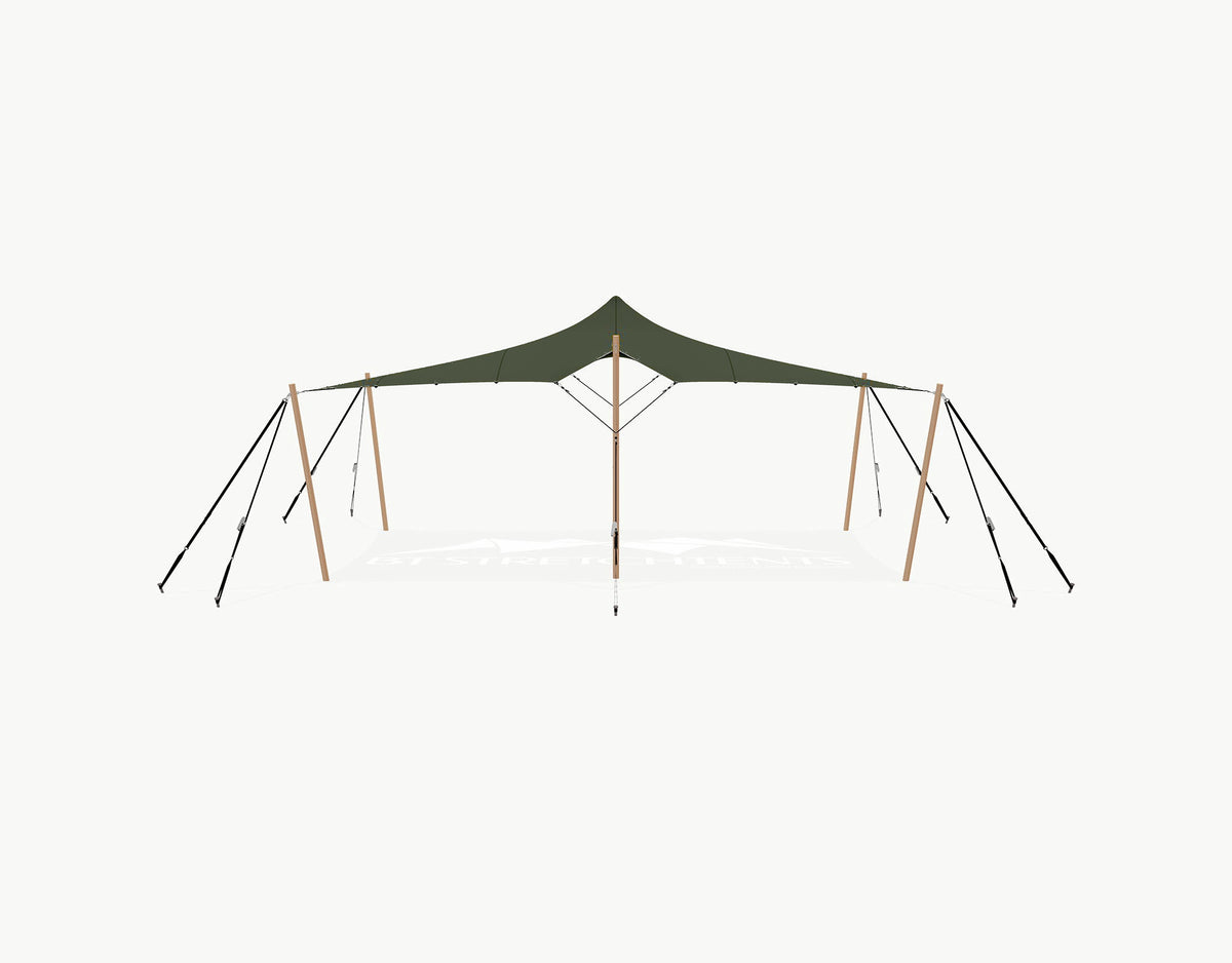 Stretchtent 7.5 × 5 meter Douglas – Complete Set - Dark Olive